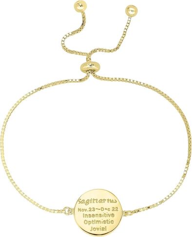Zodiac Sterling Silver Crystal Bracelet with 9 Inch Adjustable Chain Birthmonth Bracelet - Jewelry Gift for Womens - Birthday, Wedding, and Anniversary in Kuwait
