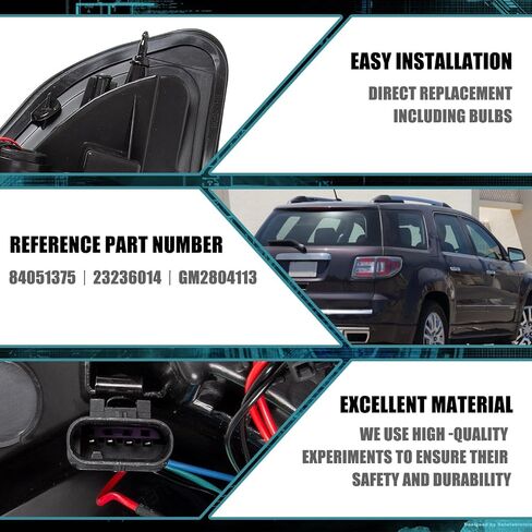 RANSOTO Tail Lights Compatible With 2013-2016 GMC Acadia Denali SLE SLT 2017 GMC Acadia Limited Base Right Passenger Side Rear Lamps Assembly Replace 84051376-PFM in Saudi Arabia