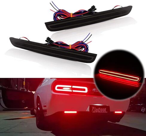 LED Smoked Lens Tail Brake Rear Fog Lamps Bumper Reflector Lights For 2015 2016 2017 2018 2019 Dodge Challenger in Kuwait