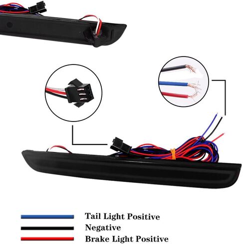 LED Smoked Lens Tail Brake Rear Fog Lamps Bumper Reflector Lights For 2015 2016 2017 2018 2019 Dodge Challenger in Kuwait