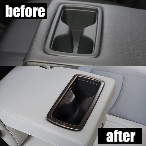 ERIDANUS اكسسوارات السيارات صالح لل RAV4 2024 2023 2022 2021 2020 2019 المقعد الخلفي حامل الكأس غطاء إطاري الكسوة (نمط الخشب الخوخ) ABS 1 قطعة in Kuwait