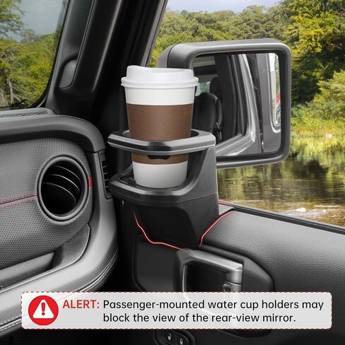 Cup Holder Fit for 2018-2024 Jeep Wrangler JL JLU 4XE/Gladiator JT Accessories, Door Cup Holders for Jeep Gladiator 2020-2024&Jeep Wrangler 2018-2024(Not fit 2 Doors) (Rear Row, Left+Right) in Saudi Arabia