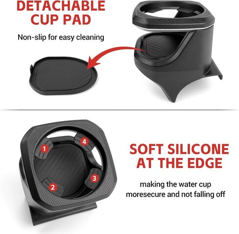 Cup Holder Fit for 2018-2024 Jeep Wrangler JL JLU 4XE/Gladiator JT Accessories, Door Cup Holders for Jeep Gladiator 2020-2024&Jeep Wrangler 2018-2024(Not fit 2 Doors) (Rear Row, Left+Right) in Saudi Arabia