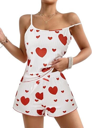 Marvmys Women's Pajama Set Sleeveless Cami Shorts Pajamas Cotton Rib Knit Sleepwear Nightwear Soft Pjs Lounge Set S-2XL in Kuwait