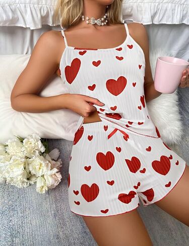Marvmys Women's Pajama Set Sleeveless Cami Shorts Pajamas Cotton Rib Knit Sleepwear Nightwear Soft Pjs Lounge Set S-2XL in Kuwait