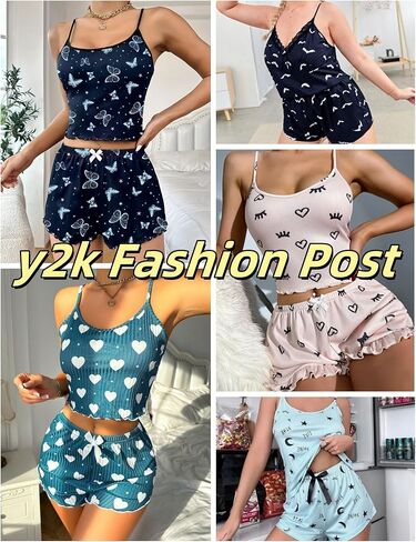 Marvmys Women's Pajama Set Sleeveless Cami Shorts Pajamas Cotton Rib Knit Sleepwear Nightwear Soft Pjs Lounge Set S-2XL in Kuwait