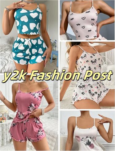 Marvmys Women's Pajama Set Sleeveless Cami Shorts Pajamas Cotton Rib Knit Sleepwear Nightwear Soft Pjs Lounge Set S-2XL in Kuwait