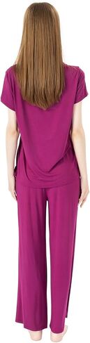 Soft Pajamas Sets for Women Short Sleeve Sleepwear Loose Comfy Pjs Set with Pants Plus Size Loungewear in Saudi Arabia