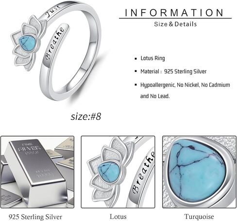 925 فضة خواتم للنساء موس العقيق/فقط التنفس/عين الشر خواتم هدية الكريسماس هدية عيد الأم هدية عيد الحب in Kuwait