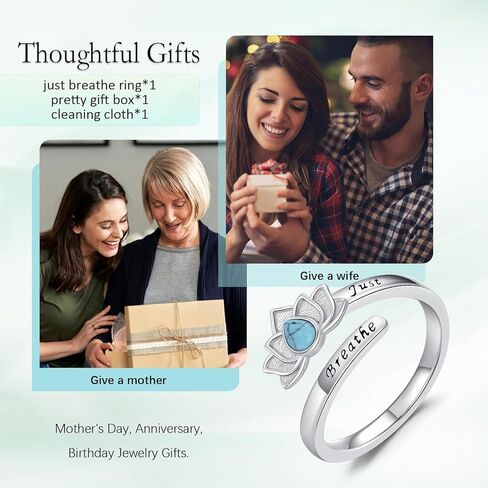 925 فضة خواتم للنساء موس العقيق/فقط التنفس/عين الشر خواتم هدية الكريسماس هدية عيد الأم هدية عيد الحب in Kuwait