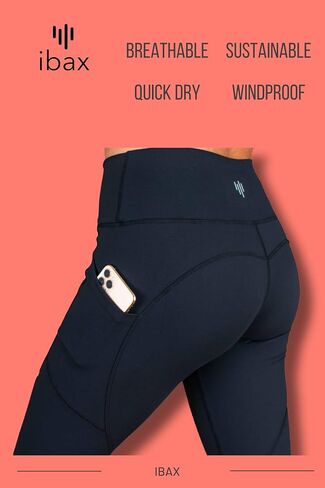 IBAX - Women's Workout Leggings L2409 with High Waist Tummy Control. Leggings Casual Gym Leggings Workout Pants with Pockets. in Saudi Arabia