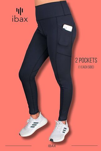 IBAX - Women's Workout Leggings L2409 with High Waist Tummy Control. Leggings Casual Gym Leggings Workout Pants with Pockets. in Saudi Arabia