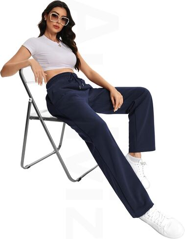 Athletic Sweat Pants for Women Fleece Drawstring Sweatpants Straight Leg Pants with 4 Pockets 31’’ Inseam in Saudi Arabia