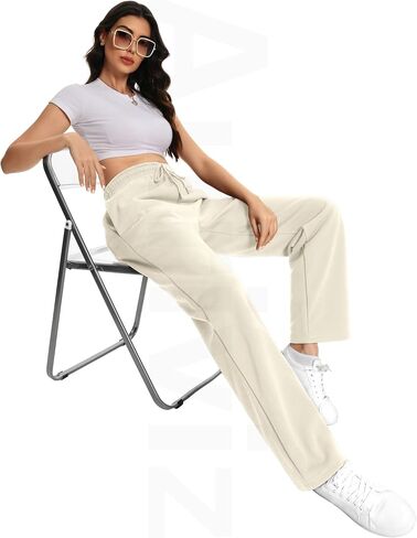 Athletic Sweat Pants for Women Fleece Drawstring Sweatpants Straight Leg Pants with 4 Pockets 31’’ Inseam in Saudi Arabia