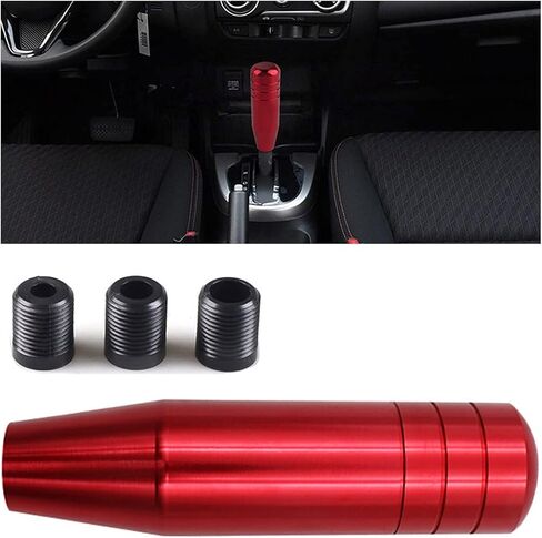 AUCELI Heavy Weighted Shift Knob, 5 Inch Long Car Gear Stick Shifter Head, Aluminum Shifting Lever Handle with 3 Adapters, Compatible with Most Manual Buttonless Automatic Transmissions in Saudi Arabia