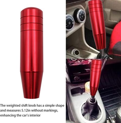 AUCELI Heavy Weighted Shift Knob, 5 Inch Long Car Gear Stick Shifter Head, Aluminum Shifting Lever Handle with 3 Adapters, Compatible with Most Manual Buttonless Automatic Transmissions in Saudi Arabia