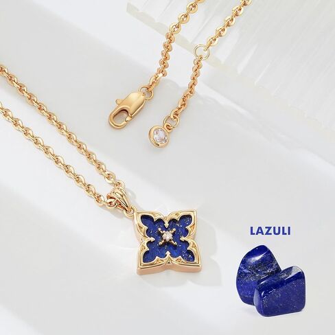 LOYATA Gold Clover Necklace for Women 14K Gold Plated Cubic Zirconia Four Leaf Clover Necklace Lucky Charm Dainty Simple Gold Pendant Necklace for Women Jewelry in Kuwait
