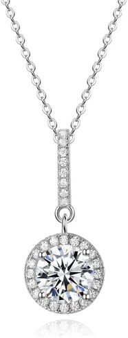 925 Sterling Silver Cubic Zirconia Pendant Necklace Fashion Hypoallergenic Jewelry Gifts For Women in Saudi Arabia