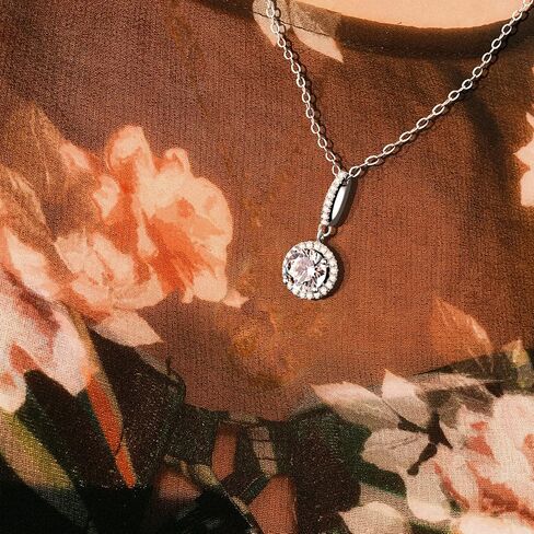 925 Sterling Silver Cubic Zirconia Pendant Necklace Fashion Hypoallergenic Jewelry Gifts For Women in Saudi Arabia