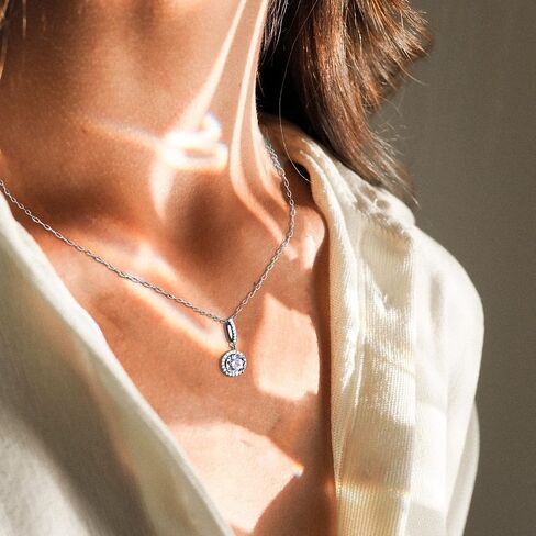 925 Sterling Silver Cubic Zirconia Pendant Necklace Fashion Hypoallergenic Jewelry Gifts For Women in Saudi Arabia