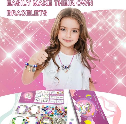 Redtwo Charm Bracelet Making Kit for Girls, Toys Jewelry Making Kit for Girls 8-12 Unicorn Gifts for Teen Girls Age 6-8, Arts and Crafts for Kids Ages 6 7 8 9 10 11 12 13 Birthday in Saudi Arabia