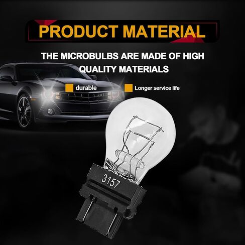 3157 Light Bulb 10 Pack, 3157 Automotive Brake Light Turn 3157 Miniature Bulb Mini Bulb Taillight Turn Signal Light, Plastic Base,Replacement for Cars,Trucks,SUVs (White) in Kuwait