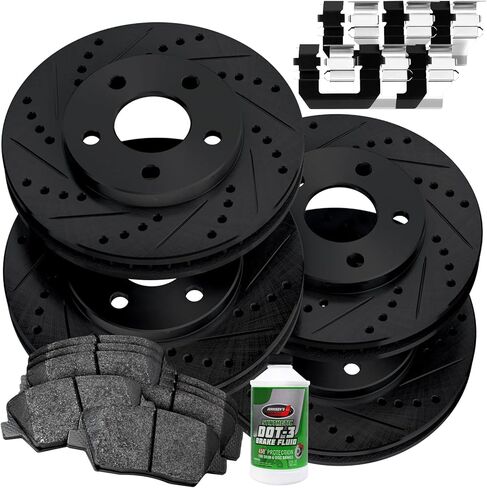 طقم مكابح ودوارات أمامية وخلفية رياضية باور سبورت | وسادات الفرامل الأمامية والخلفية| دوارات ومنصات الفرامل| وسادات ودوارات الفرامل السيراميكية | تناسب 2012-2018 Audi A6، A6 Quattro، A7، A8 Quattro in Kuwait