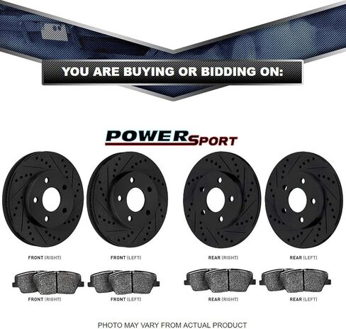 طقم مكابح ودوارات أمامية وخلفية رياضية باور سبورت | وسادات الفرامل الأمامية والخلفية| دوارات ومنصات الفرامل| وسادات ودوارات الفرامل السيراميكية | تناسب 2012-2018 Audi A6، A6 Quattro، A7، A8 Quattro in Kuwait