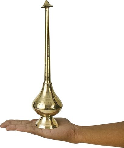Brass Sprinkler Bottle for holy Water, gangajal and Perfume gulab pash Rose Water paneer sombu – (Small (8 Inch)) in Kuwait