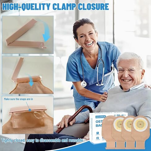 22 PCS Colostomy Bags, One Piece Drainable Ostomy Pouch with Closure Ostomy Bag with Hook and Loop Closure Ostomy Supplies for Stome Colostomy Supplies Ileostomy Supplies in Saudi Arabia