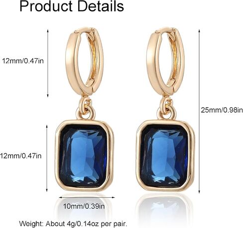 Birthstone Crystal Hoop Earrings, Gold Small Dainty Birthstone Drop Earrings Huggie Hoop for Wedding Birthday Everyday Wear in Saudi Arabia