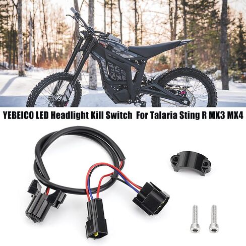 YEBEICO LED مفتاح قتل المصباح الأمامي لـ Talaria Sting R MX3 MX4، مفتاح إضاءة المقود التوصيل والتشغيل، مفتاح تشغيل/إيقاف المصباح الأمامي المقاوم للماء مع زر، يساعد على توفير البطارية in Saudi Arabia