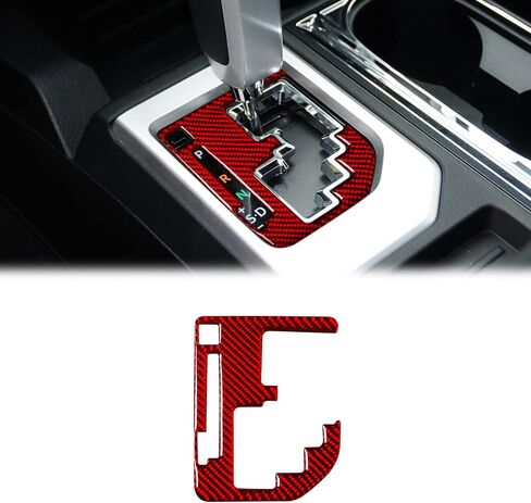 SUNJIKA Compatible with Center Console Carbon Fiber Gear Shifter Box Panel Sticker Car Truck Interior Accessories for Toyota Tundra 2014 2015 2016 2017 2018 (1pc Red) in Saudi Arabia