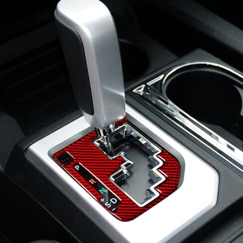 SUNJIKA Compatible with Center Console Carbon Fiber Gear Shifter Box Panel Sticker Car Truck Interior Accessories for Toyota Tundra 2014 2015 2016 2017 2018 (1pc Red) in Saudi Arabia