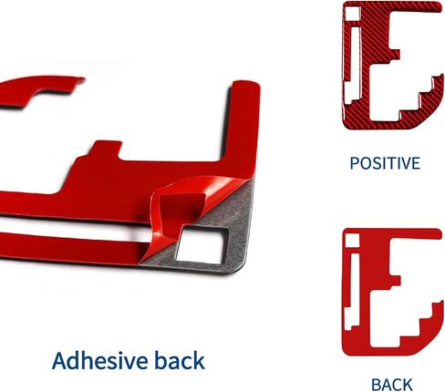 SUNJIKA Compatible with Center Console Carbon Fiber Gear Shifter Box Panel Sticker Car Truck Interior Accessories for Toyota Tundra 2014 2015 2016 2017 2018 (1pc Red) in Saudi Arabia