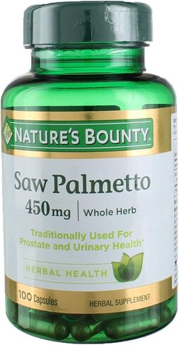 Nature's Bounty Saw Palmetto Support for Prostate and Urinary Health, Herbal Health Supplement, 450mg, 250 Capsules in Saudi Arabia