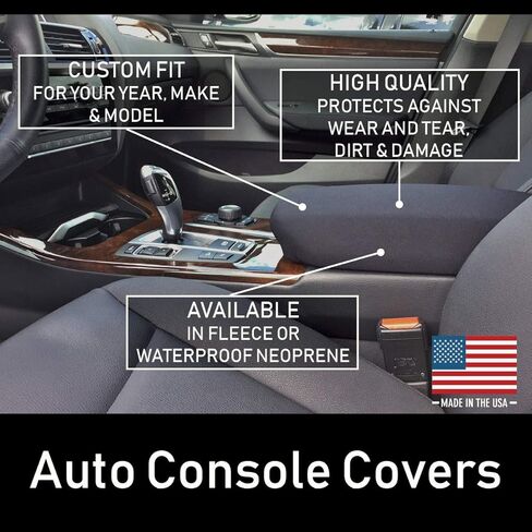 Auto Console Covers- Fits The Infiniti QX80 2014-2024 Center Console Armrest Cover Waterproof Neoprene Fabric - Black in Saudi Arabia