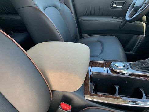 Auto Console Covers- Fits The Infiniti QX80 2014-2024 Center Console Armrest Cover Waterproof Neoprene Fabric - Black in Saudi Arabia