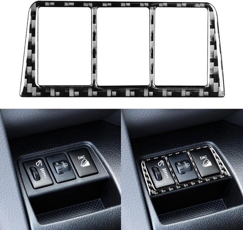 NVCNX Real Premium Carbon Fiber Compatible with Toyota RAV4 2006 2007 2008 2009 2010 2011 2012 Base Limited EV Sport Car Center Console Gear Shift Panel Cover Wrap Interior Trim Accessories Black - A in Kuwait