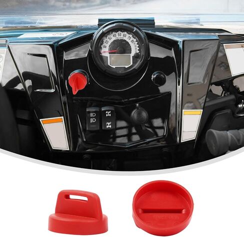 Linskip Start Switch Cover Fit for Polaris Ranger, Brutus, RZR, General, ACE, Sportsman, Trail Boss, Trail Blazer, Magnum, Xpress, Sport UTV ATV, Ignition Key Caps(red) in Kuwait