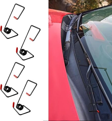 2PCS Windshield Wiper Arm Pressure Spring Booster, Windshield Wiper Arm Puller Tool, Multi-Functional Wiper Blade Assist Springs with Silicone Cap, Improved Visibility in Rain/Snow (2PCS) in Kuwait
