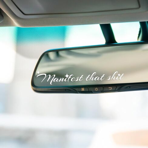 3 x Manifest That Shit Rearview Mirror Decals, Personalized Auto Window Stickers,Vehicles Rear View Mirrors Self Affirmations Decal- Multi-Colors Cute Funny Car Accessories Gifts for Women (White) in Saudi Arabia