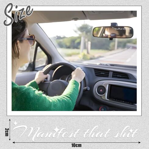 3 x Manifest That Shit Rearview Mirror Decals, Personalized Auto Window Stickers,Vehicles Rear View Mirrors Self Affirmations Decal- Multi-Colors Cute Funny Car Accessories Gifts for Women (White) in Saudi Arabia