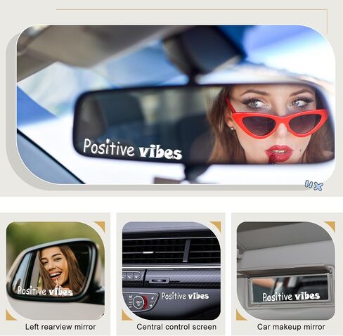 3 x Manifest That Shit Rearview Mirror Decals, Personalized Auto Window Stickers,Vehicles Rear View Mirrors Self Affirmations Decal- Multi-Colors Cute Funny Car Accessories Gifts for Women (White) in Saudi Arabia