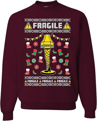 wild custom apparel Fragile Leg Lamp Ugly Christmas Story Newest Ugly Christmas Sweater Crewneck Sweatshirt in Saudi Arabia