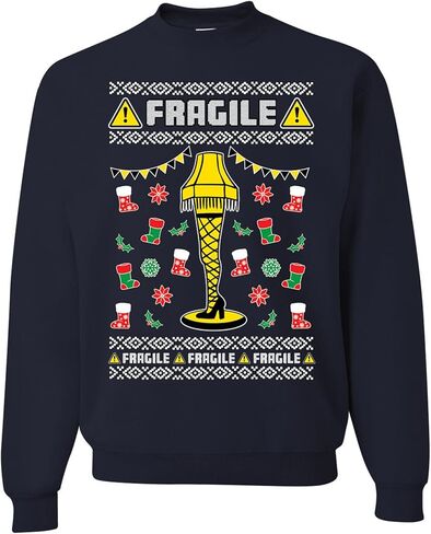 wild custom apparel Fragile Leg Lamp Ugly Christmas Story Newest Ugly Christmas Sweater Crewneck Sweatshirt in Saudi Arabia