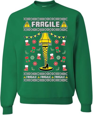 wild custom apparel Fragile Leg Lamp Ugly Christmas Story Newest Ugly Christmas Sweater Crewneck Sweatshirt in Saudi Arabia