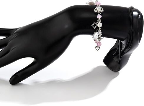 Star Pearl Charm Bracelet Y2k Heart Beaded Dainty Bracelet Punk Aesthetic Jewelry Gift for Women in Saudi Arabia