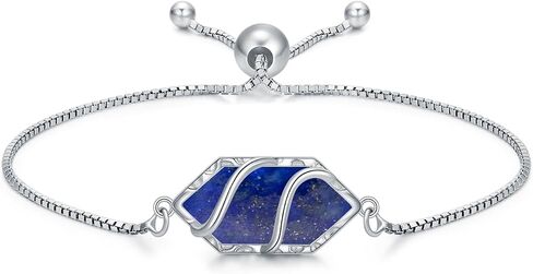Bracelet for Women 925 Sterling Silver Hexagon Gemstone Link Bracelet Fine Jewelry Anniversary Birthday Christmas Gifts for Women Her in Saudi Arabia
