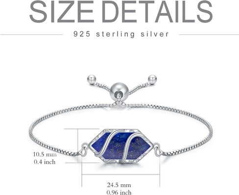 Bracelet for Women 925 Sterling Silver Hexagon Gemstone Link Bracelet Fine Jewelry Anniversary Birthday Christmas Gifts for Women Her in Saudi Arabia